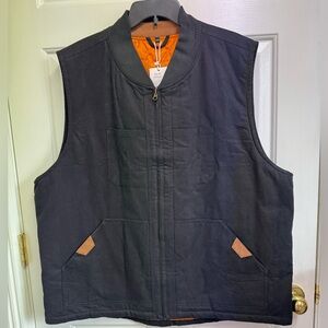 Men's Black quilted insulated vest same quality as Carhartt. Size 2XL